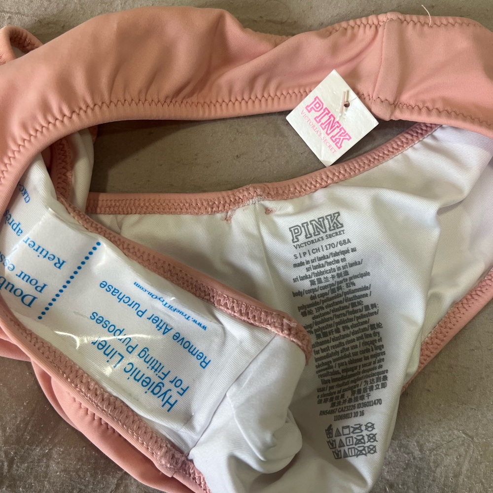 PINK Victoria's Secret Light Pink Ruched Bikini Bottoms - Picture 6 of 8